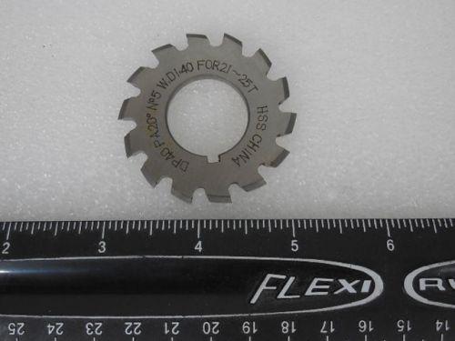 Involute Gear Cutter HSS 40 Pitch, 7/8&#034; Hole  20 degree 21-25T  #5 Blade