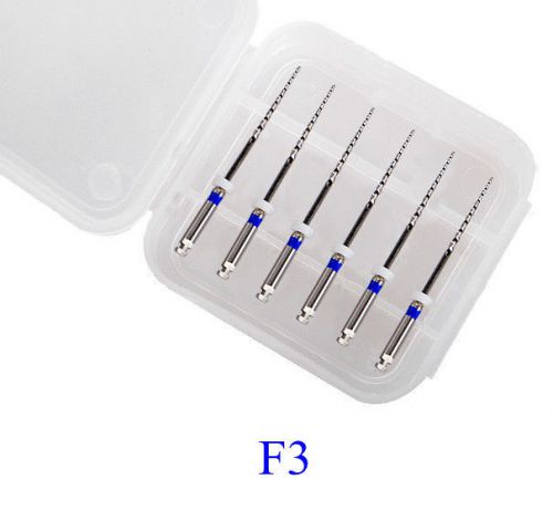6pcs dental endo niti files endodontic root canal rotary twisted tips f3 25mm for sale