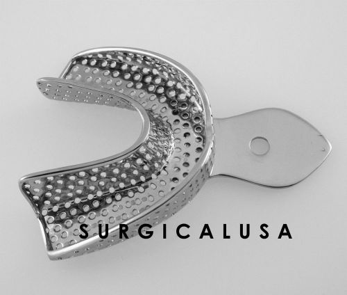 Metal Impression Tray Lower Perforated Large Size, Surgical Dental Instruments