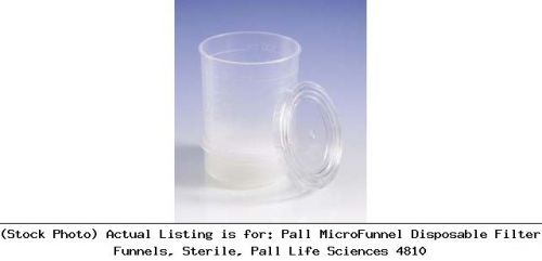 Pall MicroFunnel Disposable Filter Funnels, Sterile, Pall Life Sciences 4810