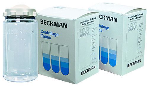 Two packages of 6 new beckman 356013 250ml polycarbonate centrifuge bottles (12) for sale
