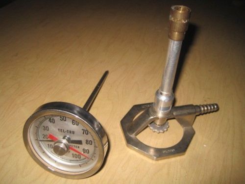 Lab Lot - Humboldt Buntzen Burner and Tel-Tru Thermometer