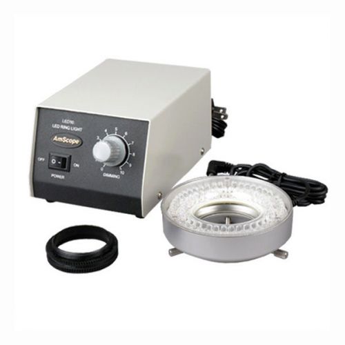60-LED Microscope Ring Light w Heavy-Duty Metal Control Box + Adapter