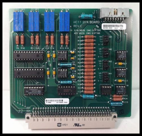 Thermo environmental hc11 analyzer board d/a board rev. c, p/n 9838 dwg 93p306 for sale