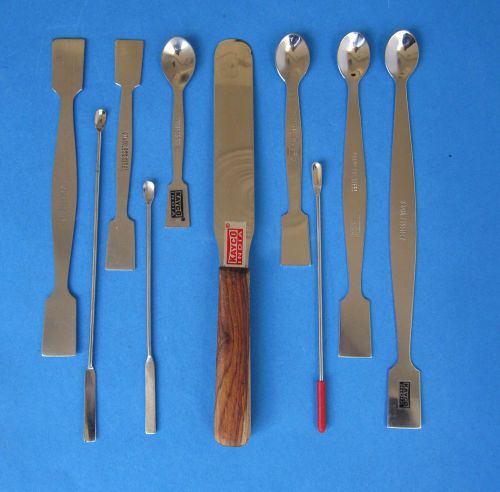 Spatula stainless steel-set of 10 - lab equipment for medical/general laboratory for sale