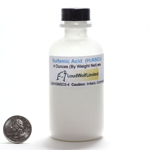 Sulfamic acid (h3nso3)  1/4  lb ultra-pure 99% in screw-top bottle ships fast - usa for sale
