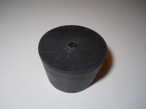Size 7 One-Hole Black Rubber Laboratory Stopper