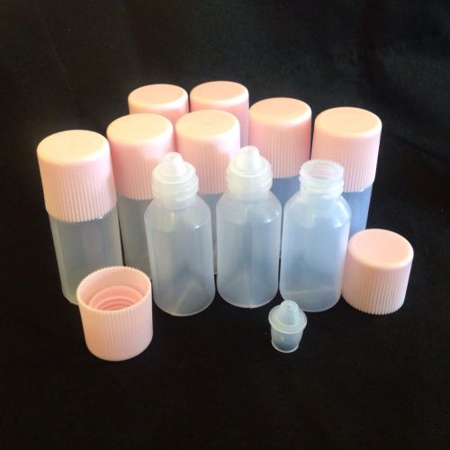 15 empty eye dropper bottles plastic multi-purpose container liquid 10 ml. for sale
