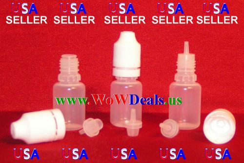 USA 50 30ml Plastic Dropper Bottles w Combo ChildProof &amp; Tamper Evident Ring Cap