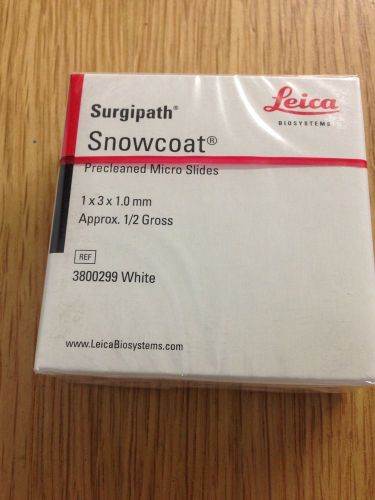Leica 1 mm Surgipath Snowcoat Precleaned Micro Slides 3800299 White 1/2 Gross