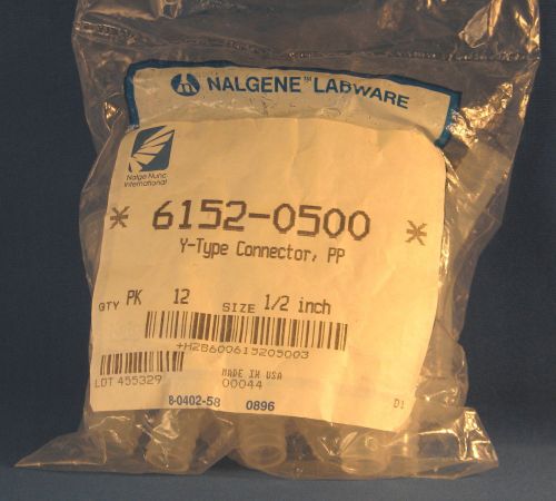 Nalgene 6152-0500 polypropylene y-type tubing connector, 1/2&#034; tubing id (pack of for sale