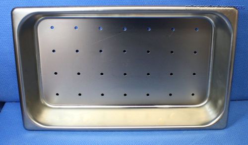 Stainless steel perforated instrument sterilization tray 16.5 x 9.5 x 2.5&#034; u.s. for sale