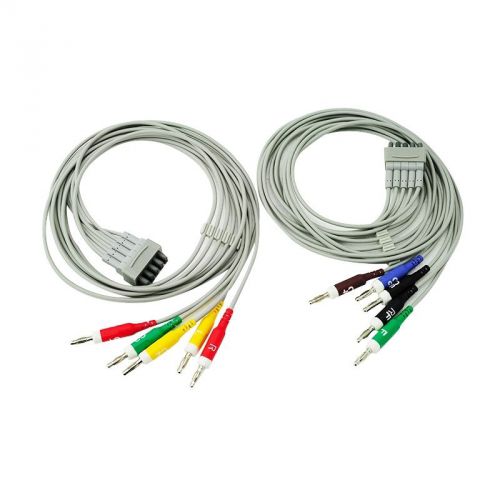 10 Lead ECG/EKG Cable W Leadwire for GE Marquette fit GE-Marquette MAC 500,1100