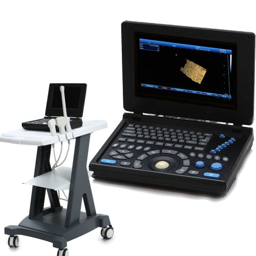 3D PC 10.4&#034; LCD Full Digital Laptop Ultrasound Scanner Convex + TROLLY CART