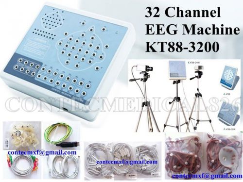 CE Digital Brain Activity Mapping system KT88-3200,EEG machine+2tripods+CD+3wrty