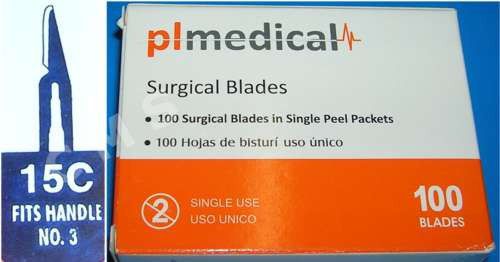 Sterling #15c sterile surgical dental blades scalpels carbon steel 100/bx new for sale