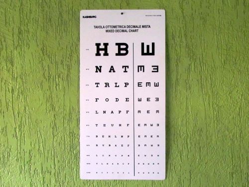 Mixed decimal ophthometric chart 3 mtr vision eye chart, hls ehs for sale