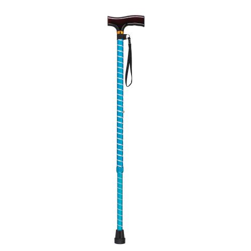 Drive medical adjustable lightweight t handle cane with wrist strap, blue twist for sale