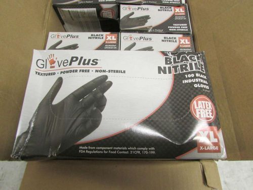 1000 pair of give plus xl black nitrile powder-free industrial gloves, gpnb48100 for sale