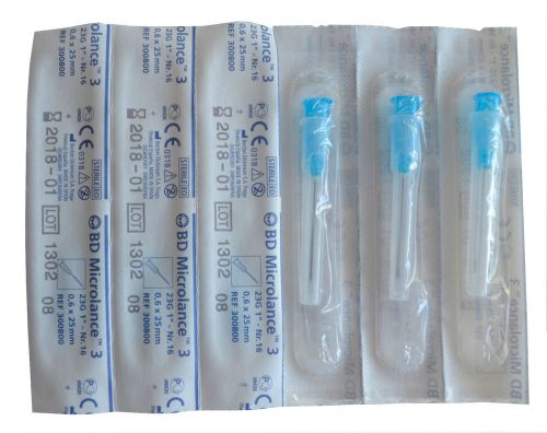 10 15 20 25 30 40 50 bd needles + swabs 23g 0.6x25 blue ink fast shipp cheapest for sale