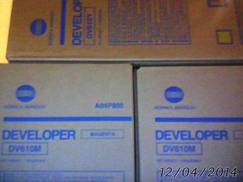 2  Konica Minolta DV610M Magenta Developer / 1 DV610Y Yellow developer