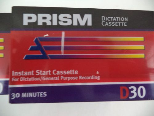 Prism Dictation Cassette D30 General Purpose Lot of 9 New Sealed