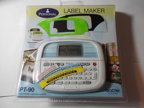 Brother P-Touch SIMPLY STYLISH PT-90 LABEL MAKER Personalize Faceplates M Tape