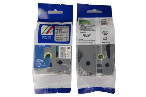 P-touch black on silver label tape compatible for brother tz-m951 0.94&#034;x26.2ft for sale