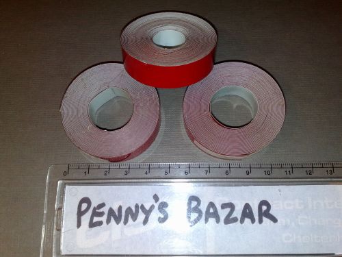 3 rolls of dymo compatible 12mm red (gloss) embossing tape x 4.37m length  nos for sale