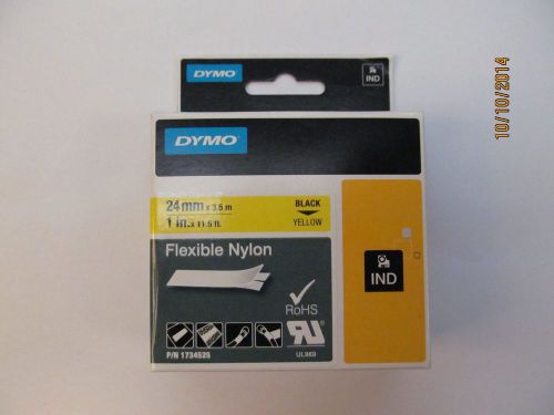 Dymo 1734525 rhinopro 1 inch yellow flexible nylon tape cartridge for sale