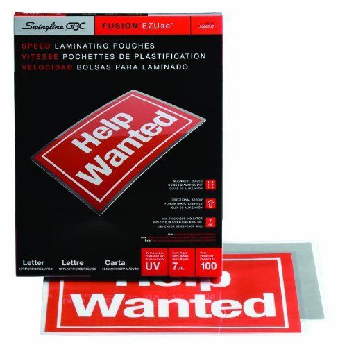 Gbc heatseal clear premium laminating pouches - letter - 8.50&#034; (gbc3200717) for sale