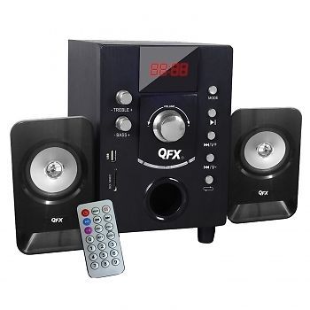 QFX 2.1 Channel NFC Bluetooth Speaker with :USB/SD Port- Black