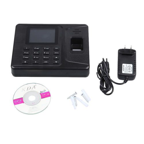 2.8&#034; biometric fingerprint time clock employee recorder + usb + password for sale