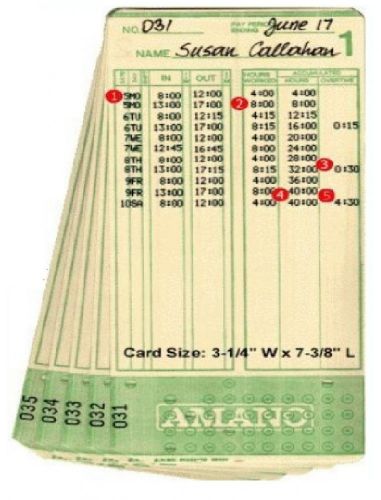 Time Cards | For Amano MJR 7000 &amp; MJR 8000 Time Clock Box of 2000