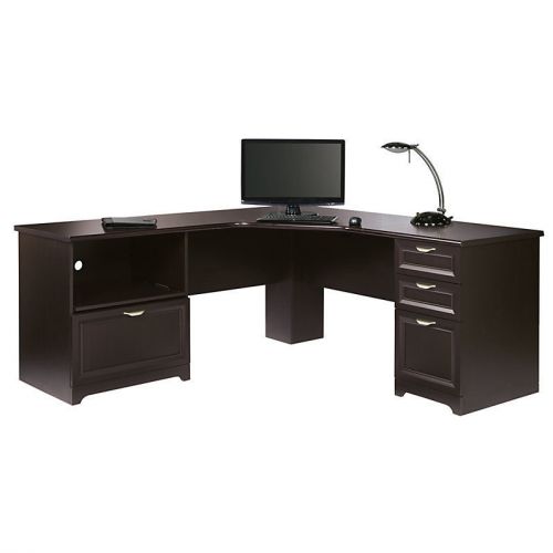 L-Shaped Desk and Leather Executive Chair