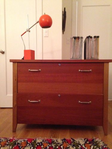 Fabulous wooden lateral two drawer filing cabinet -- elegant and functional for sale