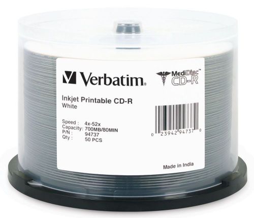 VERBATIM CD-R INKJET PRINTABLE MEDI DISC