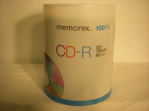 MEMOREX SEALED 100 PACK CD-R 52X 700MB 80 MINUTE DISK SPINDLE MODEL O4581 NEW