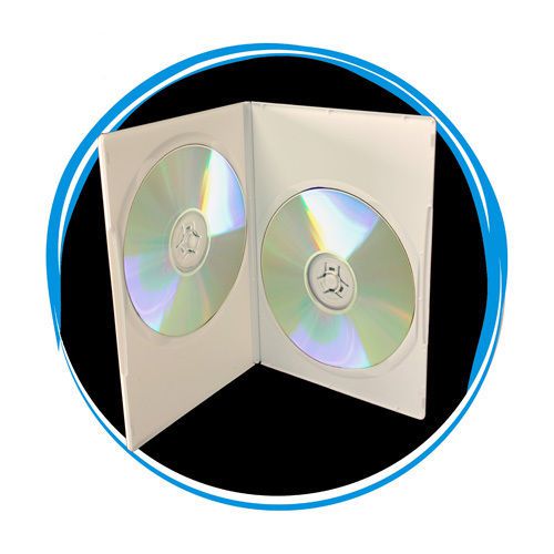 100 7mm Slim Double White DVD Cases D7DDWHI