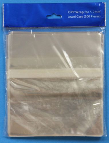 100-pk clear resealable opp plastic bags wrap for 5.2mm slim cd jewel cases for sale