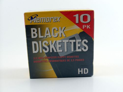 Memorex Black Diskettes Floppy Disks 10 Pack 3.5&#034;  HD - Sealed