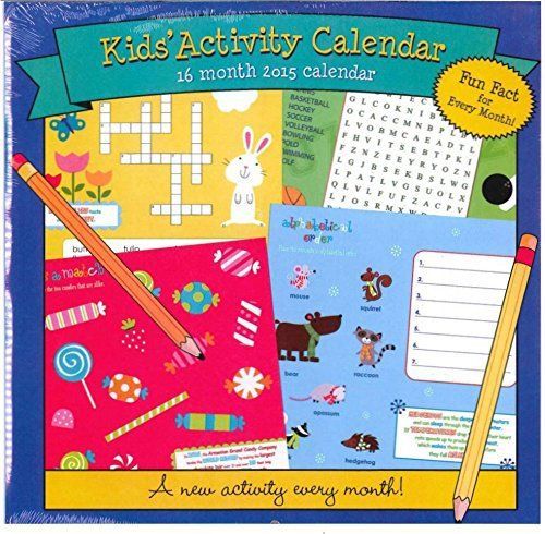 16 Month Kids&#039; Activity Calendar 12 x 12 New Fun Fact for Every Month 2015