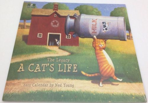 Legacy A Cats Life Hanging Wall Calendar 2015 w/Appointment Grid -Ned Young Art