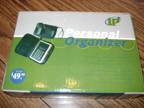 Ip personal organizer (nib) zipper organizer with calculator &amp; lots more 5 x 7 for sale