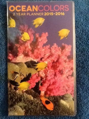 2015 2016 2 Year Pocket Purse Compact Calendar Ocean Fish Coral Reef Sea