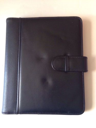 At A Glance Black Leather Organizer Address Book Notepad Wallet ID Case 8x10
