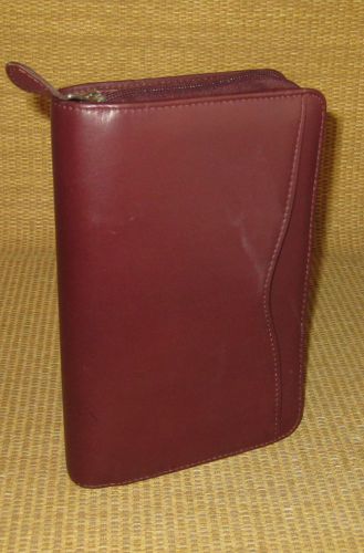 Compact 1&#034; Rings | Burgundy LEATHER DAY-TIMER Planner/Binder Fits Franklin