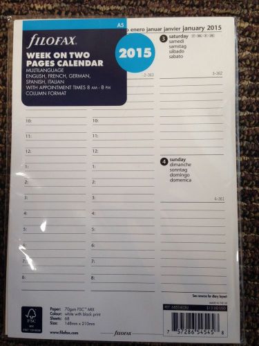 filoFAX 2015 A5 week on two pages calendar