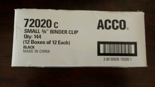 Acco/ Small Binder Clips / #720020 / 3 Boxes For Sale