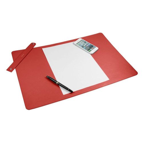 Lucrin - soft desk mat 19.7 x 13.4 inches - smooth cow leather - red for sale